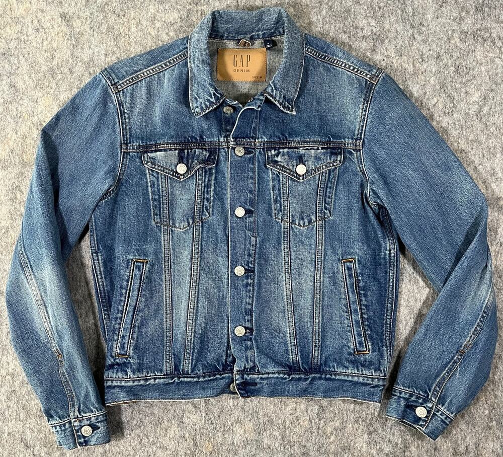 Gap Denim Jacket Men's M Medium / Blue Jean Trucker Jacket Workwear